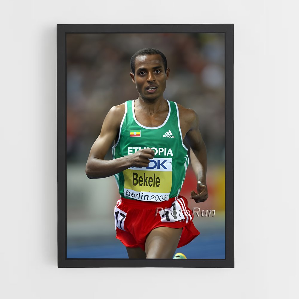 Poster Kenenisa en Pleine Course – affiche Athlétisme (vue 2)